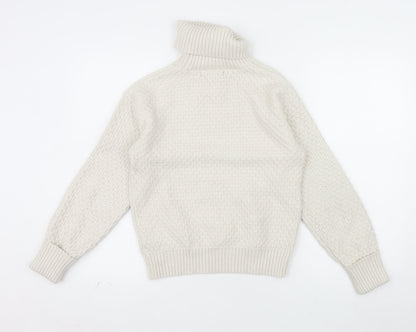 Marks and Spencer Women’s Beige Roll Neck Knit Jumper Size S