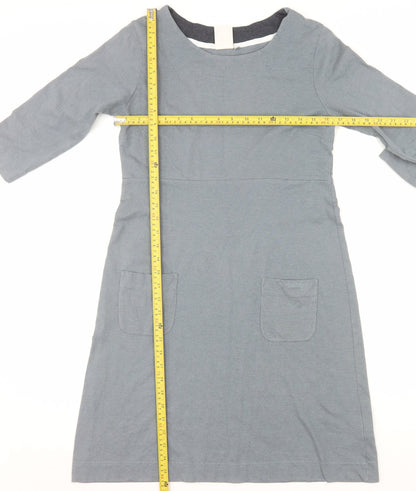 Weird Fish Women’s Grey Cotton Blend Shift Dress Size 12
