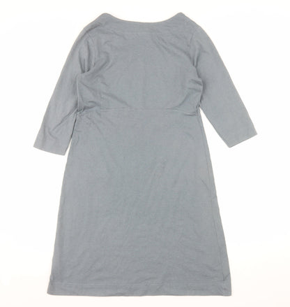 Weird Fish Women’s Grey Cotton Blend Shift Dress Size 12