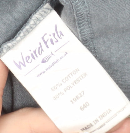 Weird Fish Women’s Grey Cotton Blend Shift Dress Size 12