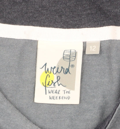 Weird Fish Women’s Grey Cotton Blend Shift Dress Size 12