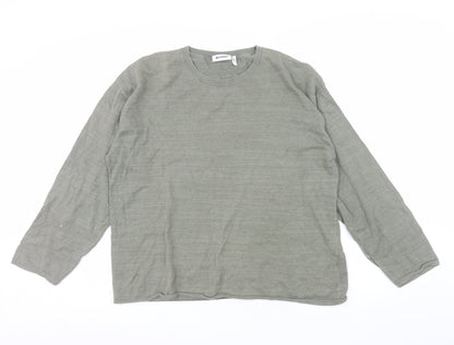 Weekday Men’s Green Cotton Linen Crew Neck Jumper Size S