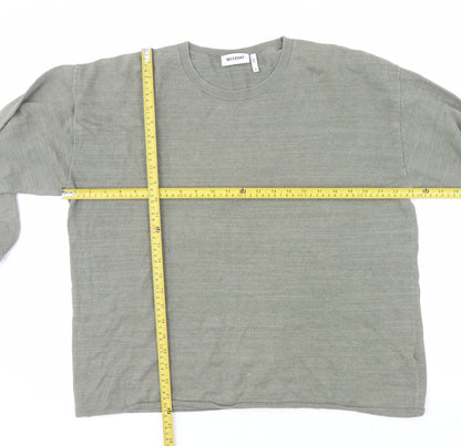 Weekday Men’s Green Cotton Linen Crew Neck Jumper Size S