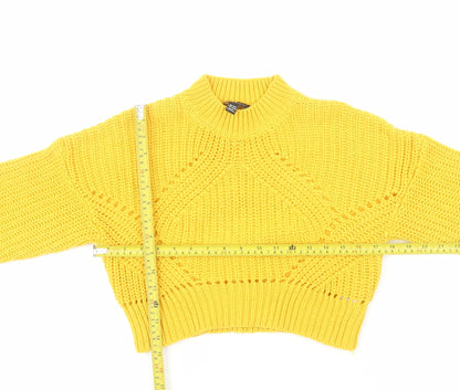New Look 915 Girls Yellow Acrylic Knit Pullover Jumper Age 10-11 Years