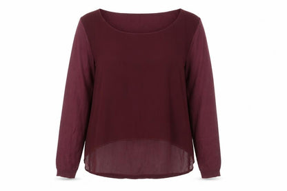 Next Womens Red Long Sleeve Chiffon Layered Blouse Size 18
