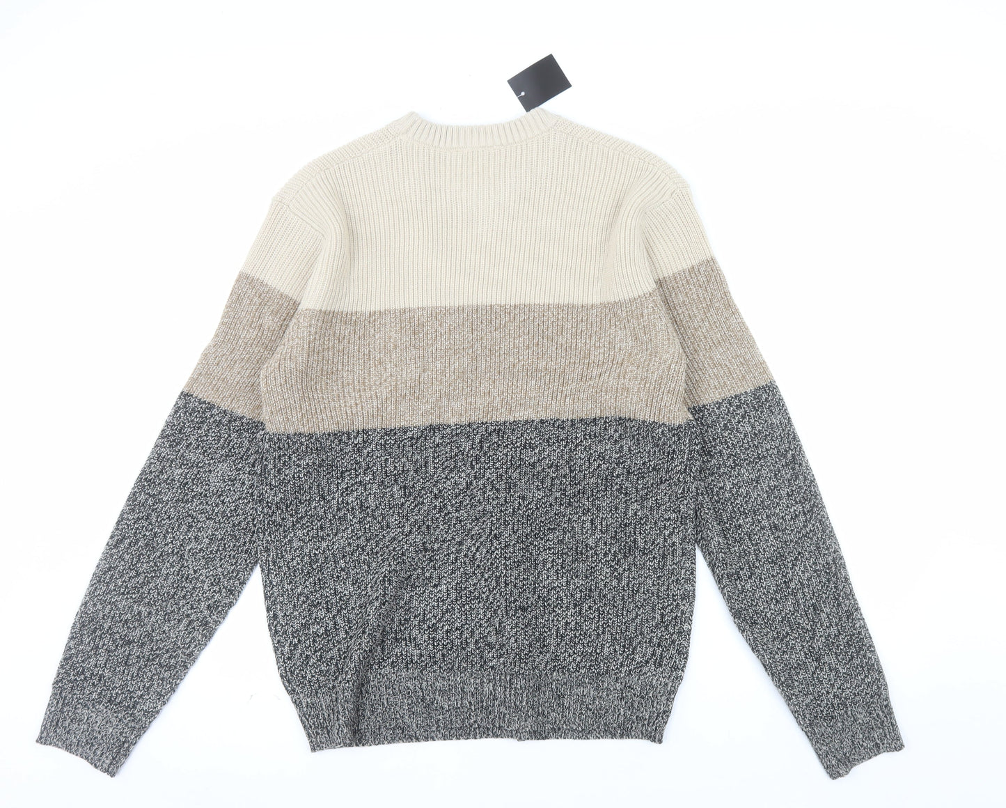 Peacocks Men's Multicoloured Chunky Knit Pullover Jumper Size L