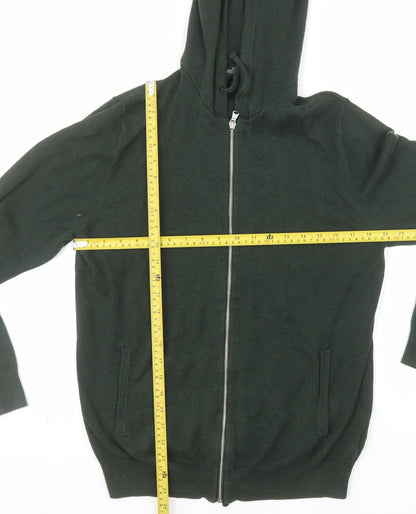 Next Men's Green Full Zip Hoodie Medium Cotton Cashmere Knit