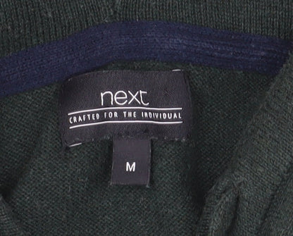 Next Men's Green Full Zip Hoodie Medium Cotton Cashmere Knit