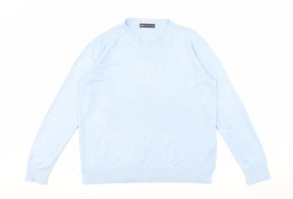 Marks and Spencer Womens Blue Size 16 Acrylic Crew Neck Jumper