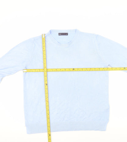 Marks and Spencer Womens Blue Size 16 Acrylic Crew Neck Jumper