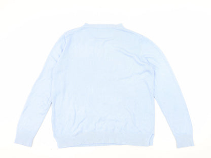 Marks and Spencer Womens Blue Size 16 Acrylic Crew Neck Jumper