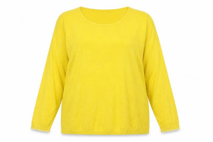Inextenso Womens Yellow 2XL Round Neck Cotton Pullover Jumper