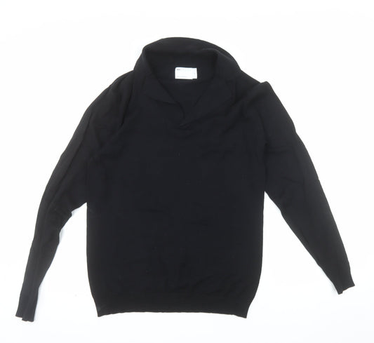 ASOS DESIGN Men's Black Cotton V-Neck Jumper XS
