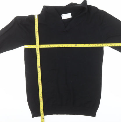 ASOS DESIGN Men's Black Cotton V-Neck Jumper XS