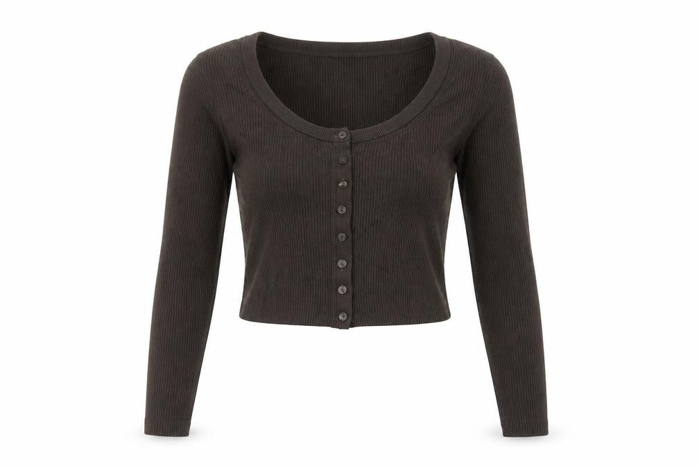 & Other Stories Women Brown Wool Blend Button Cardigan Size 12