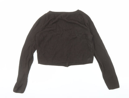 & Other Stories Women Brown Wool Blend Button Cardigan Size 12