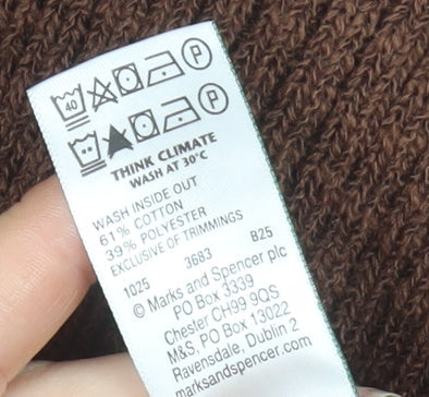Marks and Spencer Women Brown M Knit Pullover Jumper