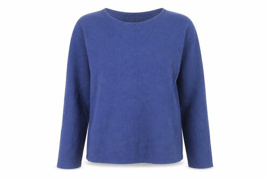 Uniqlo Women Blue Cotton Crew Neck Long Sleeve Pullover Jumper Size M