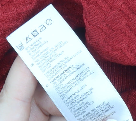 Principles Women's Red Size 16 Crew Neck Knit Long Sleeve Jumper