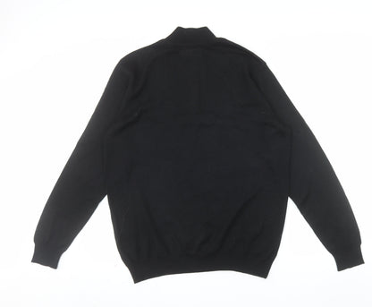 Limehaus Men’s Black 1/2 Zip Wool Blend Jumper Size L