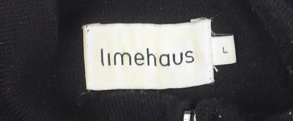 Limehaus Men’s Black 1/2 Zip Wool Blend Jumper Size L