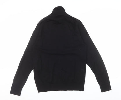 Linea Women's Black Merino Wool Roll Neck Jumper M