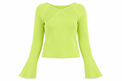 ASOS DESIGN Women’s Green Cropped Slim Fit Long Sleeve Top UK 16