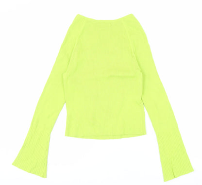 ASOS DESIGN Women’s Green Cropped Slim Fit Long Sleeve Top UK 16