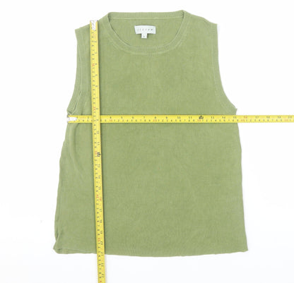 Jigsaw Women's Green 100% Silk Sleeveless Knit Vest L