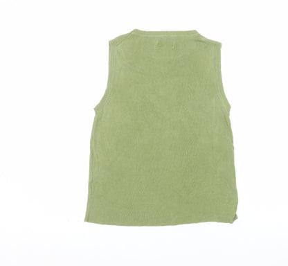 Jigsaw Women's Green 100% Silk Sleeveless Knit Vest L