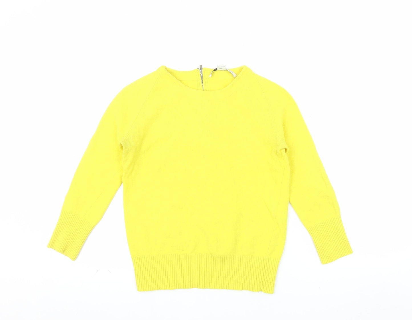 Diane von Furstenberg Women’s Yellow Wool Blend Zip Back Jumper Size S