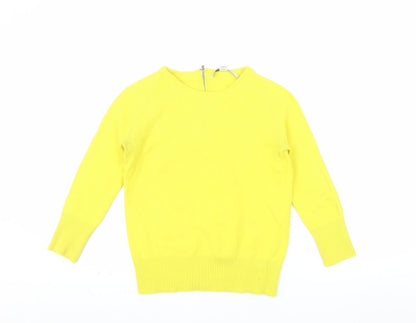 Diane von Furstenberg Women’s Yellow Wool Blend Zip Back Jumper Size S