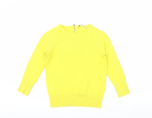 Diane von Furstenberg Women’s Yellow Wool Blend Zip Back Jumper Size S