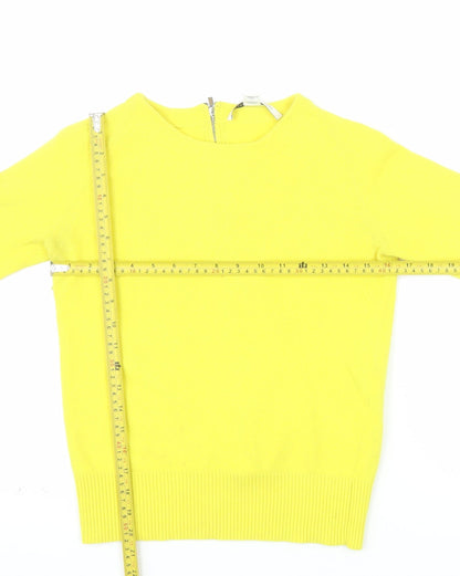 Diane von Furstenberg Women’s Yellow Wool Blend Zip Back Jumper Size S