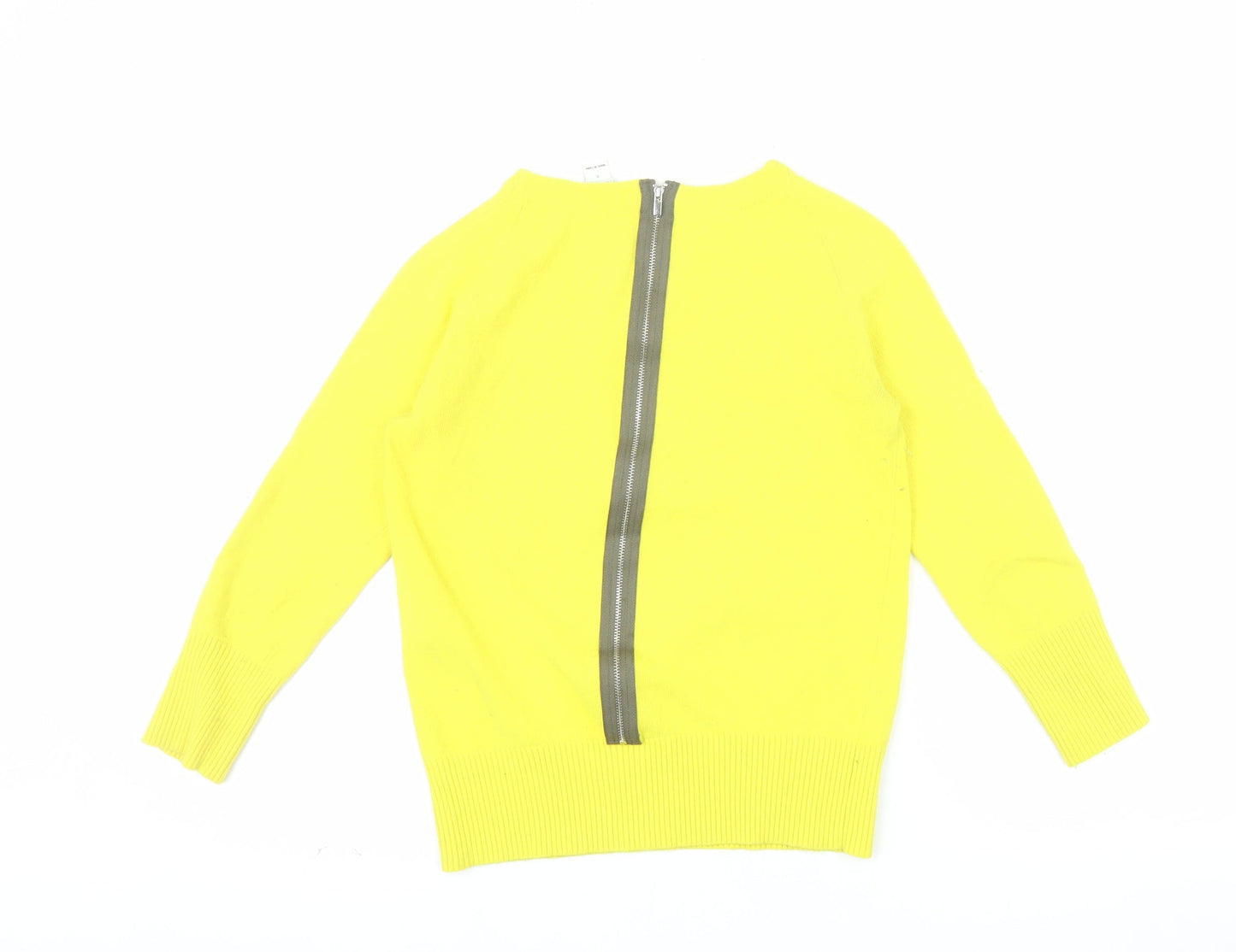 Diane von Furstenberg Women’s Yellow Wool Blend Zip Back Jumper Size S
