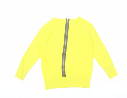 Diane von Furstenberg Women’s Yellow Wool Blend Zip Back Jumper Size S