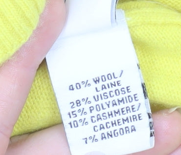 Diane von Furstenberg Women’s Yellow Wool Blend Zip Back Jumper Size S