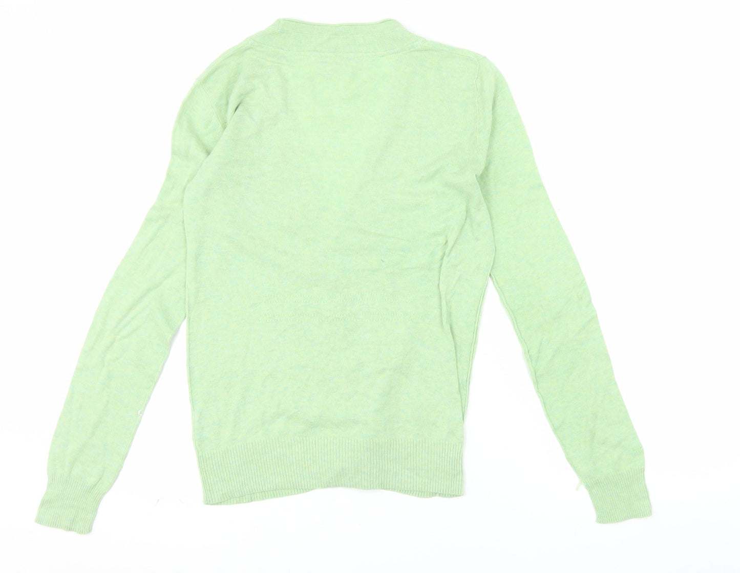 Fat Face Women's Green Size 10 Cotton Long Sleeve Cardigan