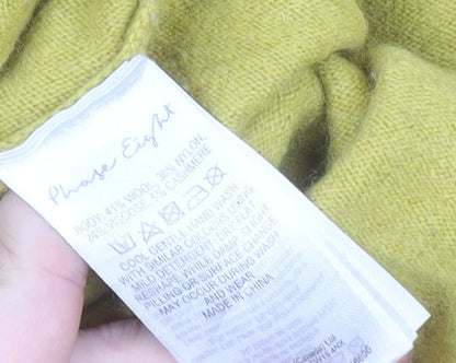 Phase Eight Womens Yellow Wool Cashmere Blend Relaxed Jumper UK S