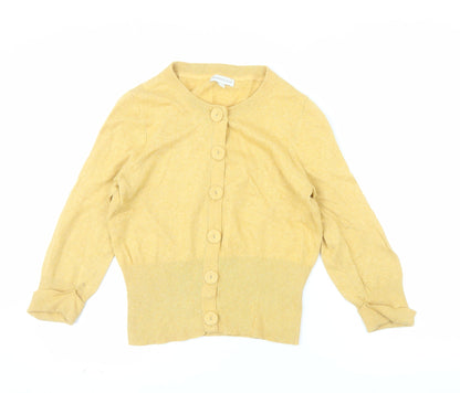 Monsoon Women's Yellow Cotton Angora Cashmere Cardigan M