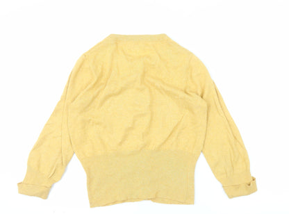 Monsoon Women's Yellow Cotton Angora Cashmere Cardigan M