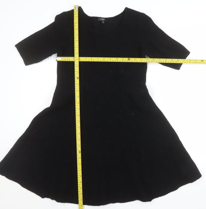 Hobbs Women’s Black Wool A-Line Knee Length Dress Size 14