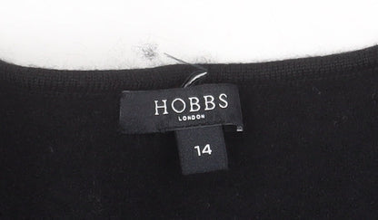 Hobbs Women’s Black Wool A-Line Knee Length Dress Size 14