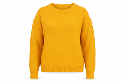 Brave Soul Womens Yellow Crew Neck Knit Pullover Jumper Size S