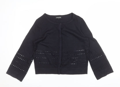 Debenhams Women’s Black Sequin Knit 3/4 Sleeve Cardigan Size 10