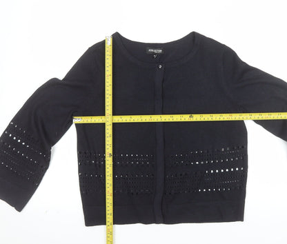 Debenhams Women’s Black Sequin Knit 3/4 Sleeve Cardigan Size 10