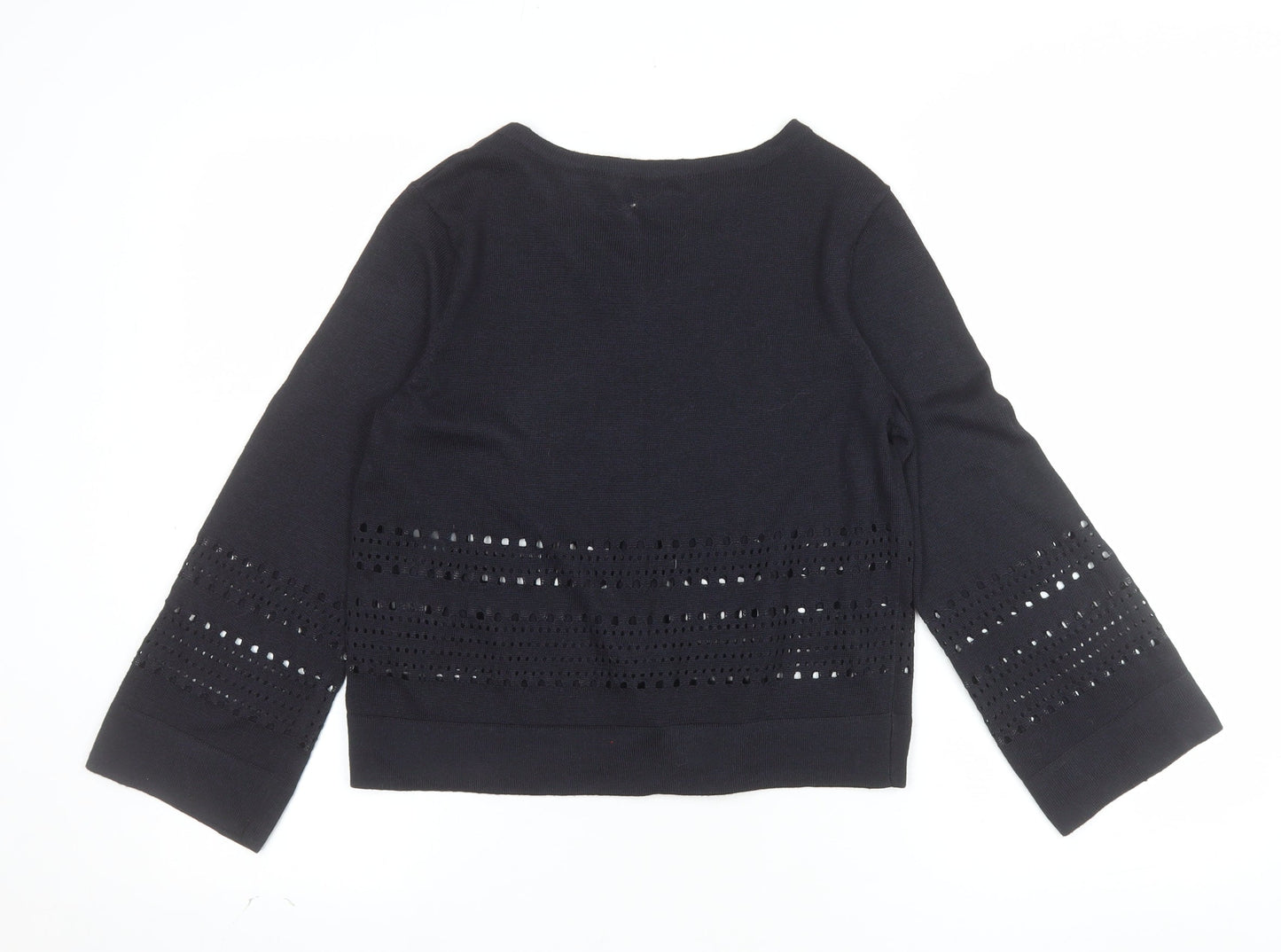 Debenhams Women’s Black Sequin Knit 3/4 Sleeve Cardigan Size 10