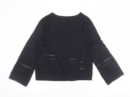 Debenhams Women’s Black Sequin Knit 3/4 Sleeve Cardigan Size 10