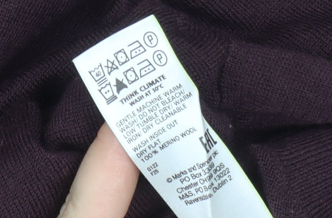 Marks and Spencer Men’s Brown XL Roll Neck Merino Wool Jumper