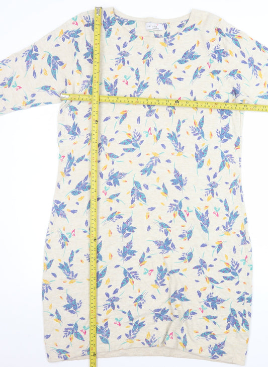 Marks and Spencer Per Una Weekend Women’s Beige Floral Tunic Jumper Size 16